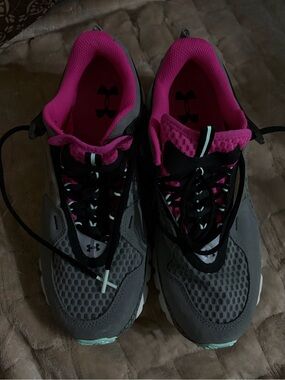Under Armour Gray and Pink HOVR Athletic Shoes